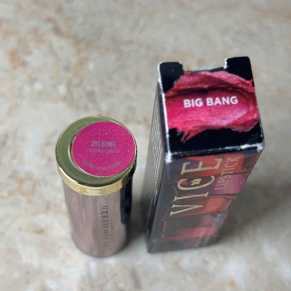 Urban Decay Vice Lipstick 1.0g Big Bang Pink Metallized Glitter Travel Size